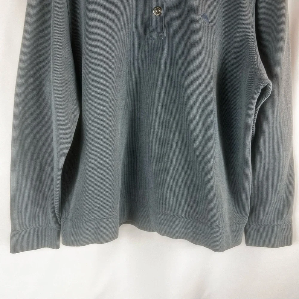 Tommy Bahama Men's Mock Neck 1/4 Snap Pullover. Size:XL  Blue/gray